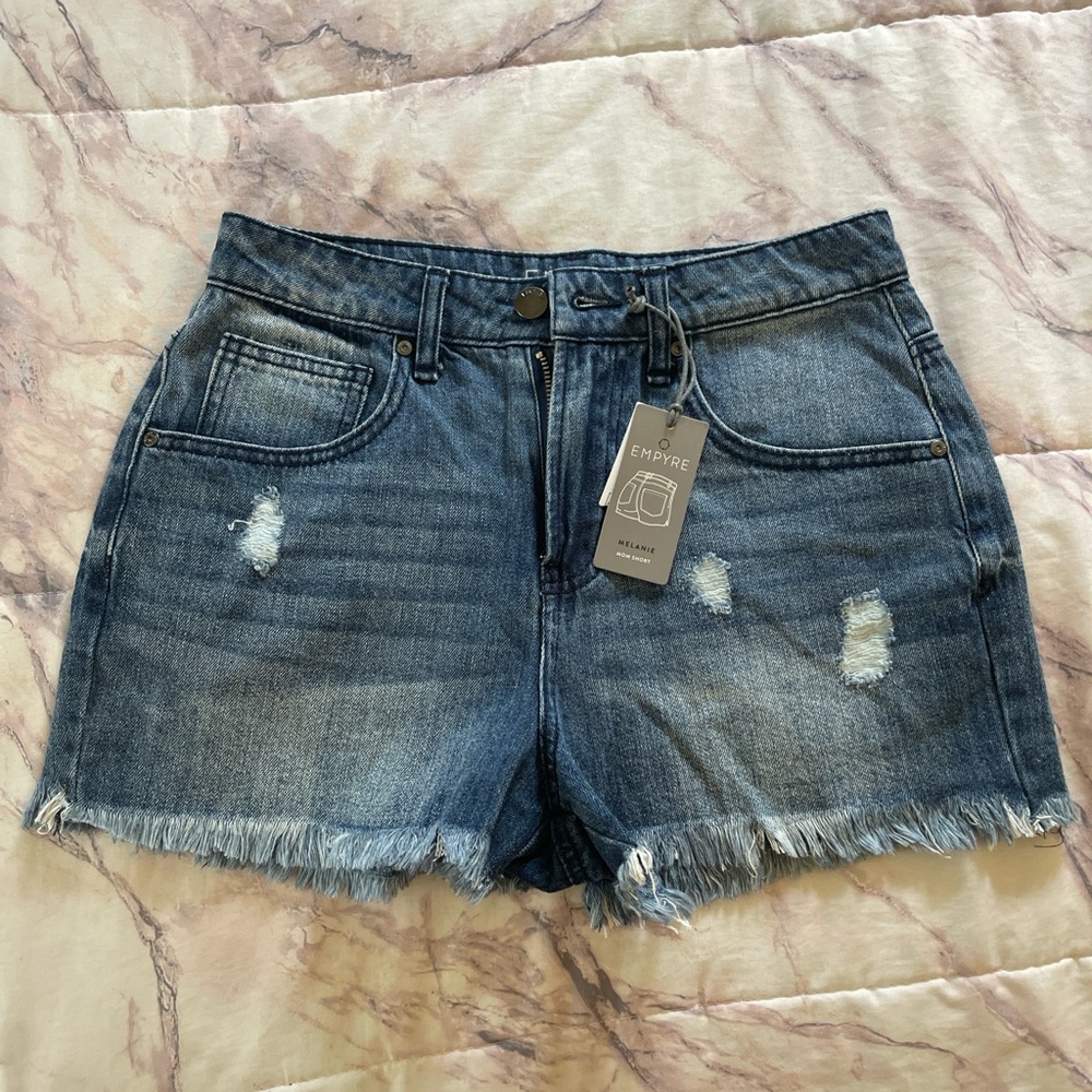 Empyre Distressed Blue Jean Shorts